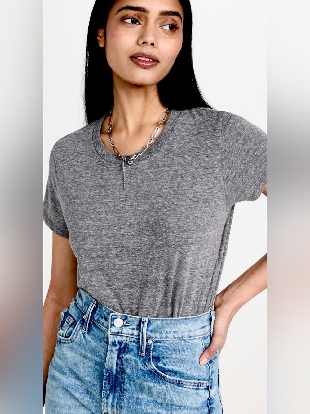 Vince Gray Heather Short Sleeve Crew Neck Tee Size XS